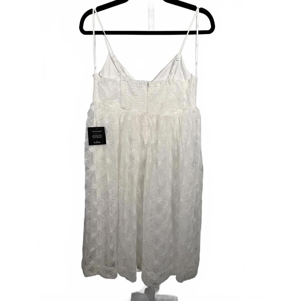 Lulus Radiate Elegance Ivory Floral Tulle Midi Dress - L NWT - Picture 4 of 9